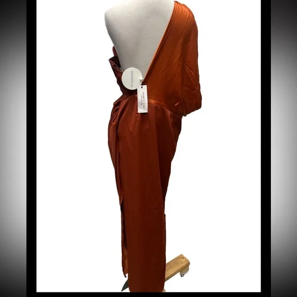 Boohoo Occasion One Shoulder Drape Maxi Dress - Picture 4 of 9